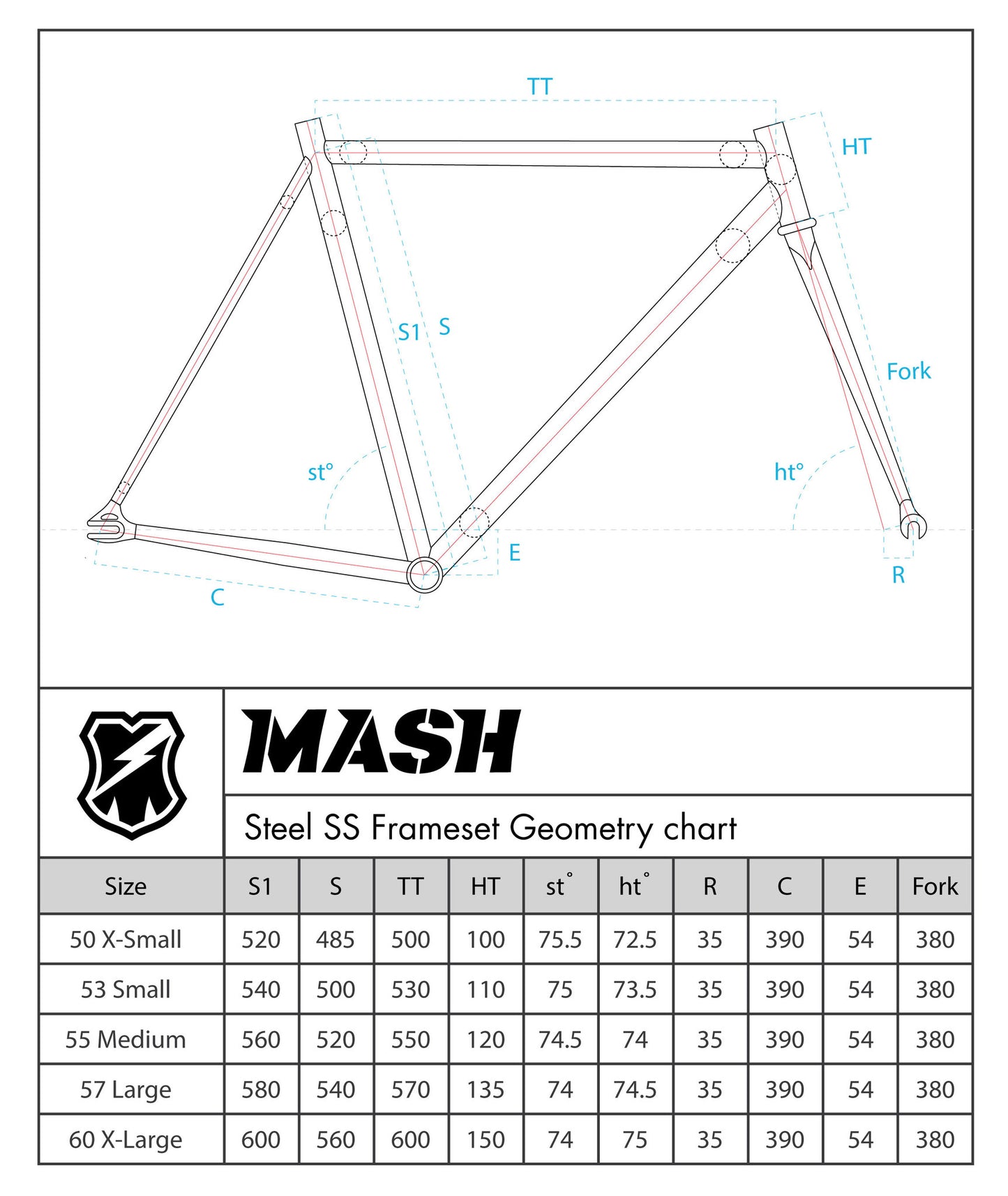 MASH Steel Frameset Neon Orange/Yellow Fade